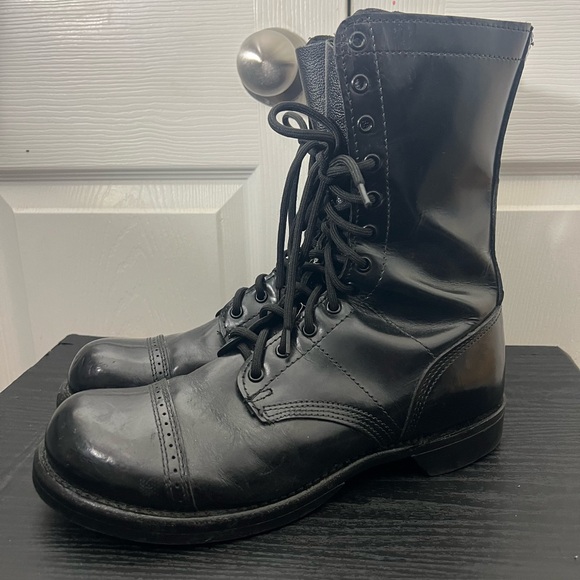 Corcoran 1500 Combat Field Biker Military Jump Black Leather Cap Toe Boots Sz 10 main image 4
